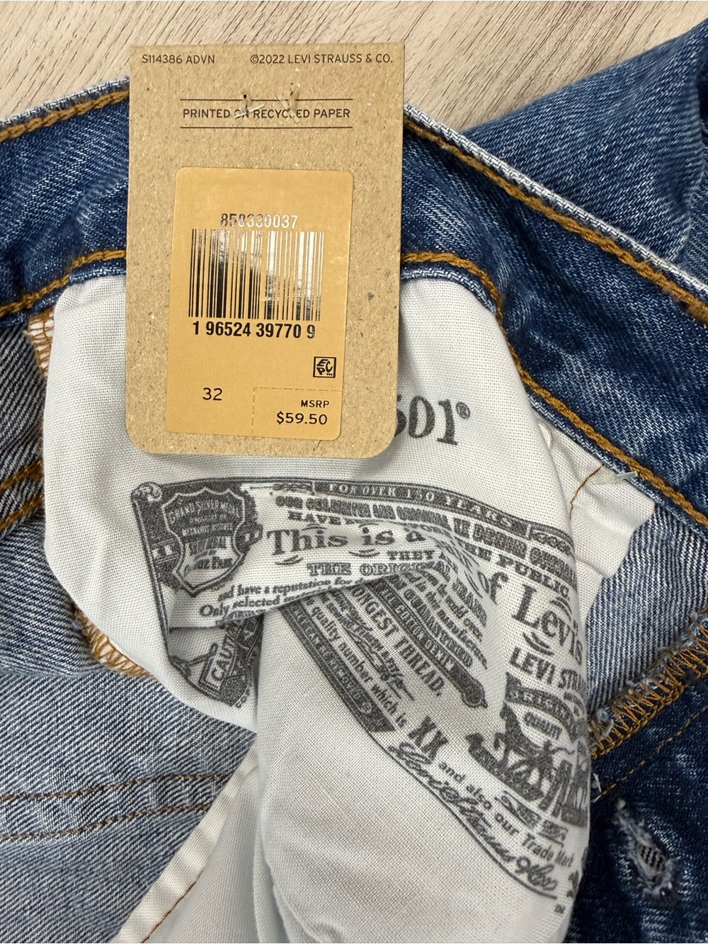 Levi's Blue Distressed Cutoff Denim Shorts - Women's - Picture 4 of 4
